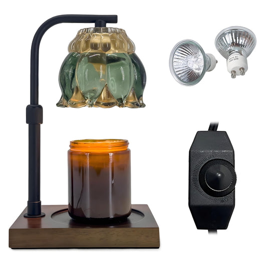 PPZHAVG Candle Warmer Lamp - Candle Warmer Compatible with Large Size Jar Candles Electric Dimmable Candle Warmer Lamps 2 BulbsDarkGreen